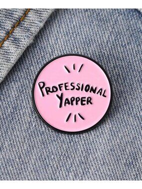 PROFESSIONAL YAPPER Pink Backpack Lapel Enamel Pin NEW